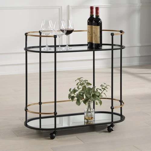 Uttermost 24186 Andre 32"W Metal Bar Cart - Iron - Picture 5 of 5