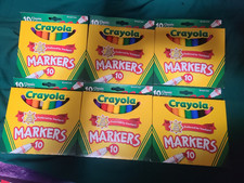 Lot Of 3 Crayola 10-Pack Broad Line Markers Classic Colors