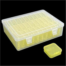 Yellow Plastic Box-Bead Organizer Box-31 Pcs Small Clear Plastic Bead Storage Co