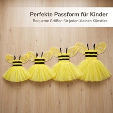 Bienen Kost&uuml;m Kinder &ndash; Komplettes Bienenkost&uuml;m mit Fl&uuml;geln f&uuml;r Tanz & Halloween