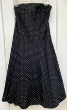 Forever 21 Dress Womens Medium Polka Dot Strapless Fit Flare Retro Tulle USA