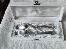 CHRISTOFLE RUBANS COUVERT POUR ENFANT  METAL ARGENTE fourchette cuillère