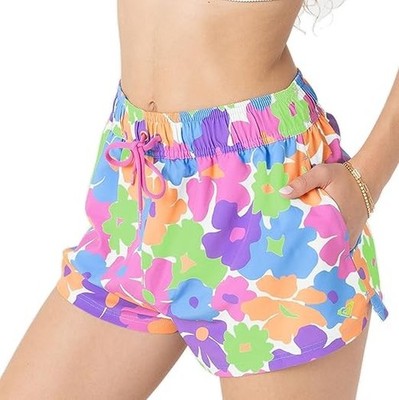 $50 Roxy Women's California Dreamin No Bad Waves Boardshorts-Lime-Small-New Tag
