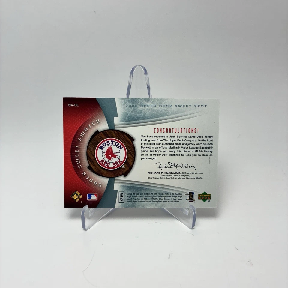 2006 Upper Deck Sweet Spot Super Sweet Swatch /45 Josh Beckett #SW-BE - Image 2 of 2