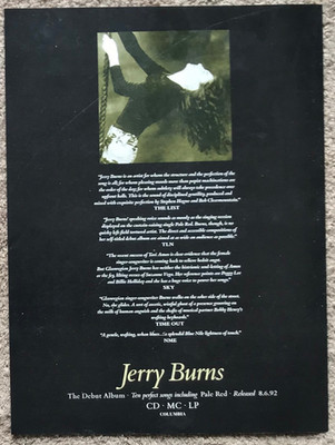 JERRY BURNS - 1992 Full page UK magazine ad
