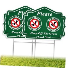 2 Pack No Peeing and No Pooping Dog Sign, Please Be Respectful Keep Off The