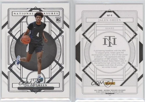 2021-22 Panini National Treasures Collegiate /45 Jalen Green #4 Rookie RC