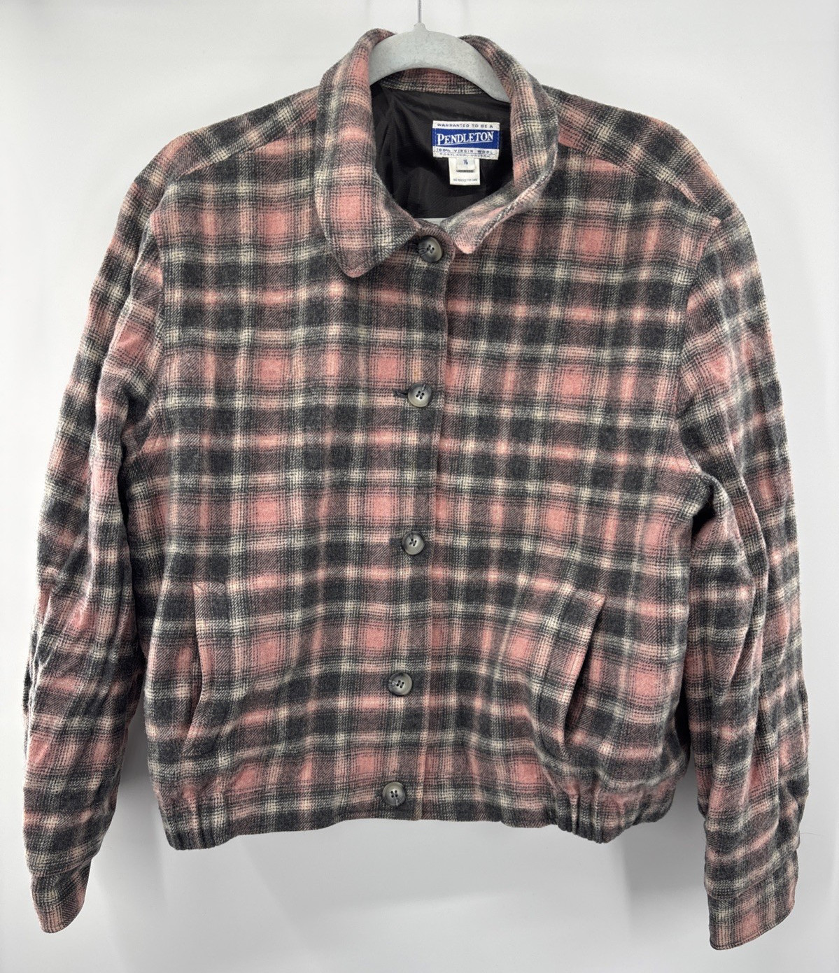 Pendleton Button Down Bomber Jacket Womens Wool P… - image 1