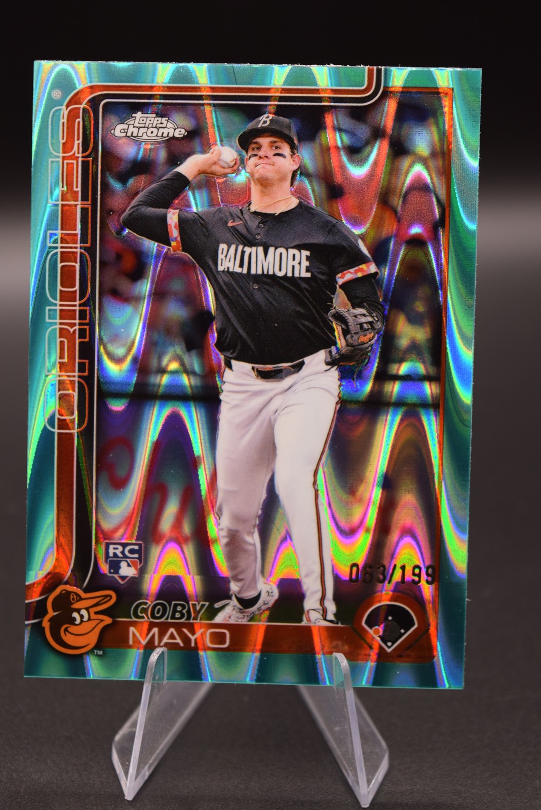 Coby Mayo 2025 Topps Chrome #120 Aqua Raywave Refractors 63/199