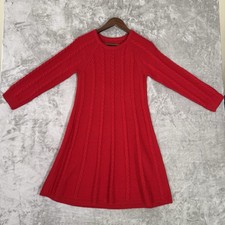 JH Red Cable Knit Long Sleeve Long Sweater Dress Size S