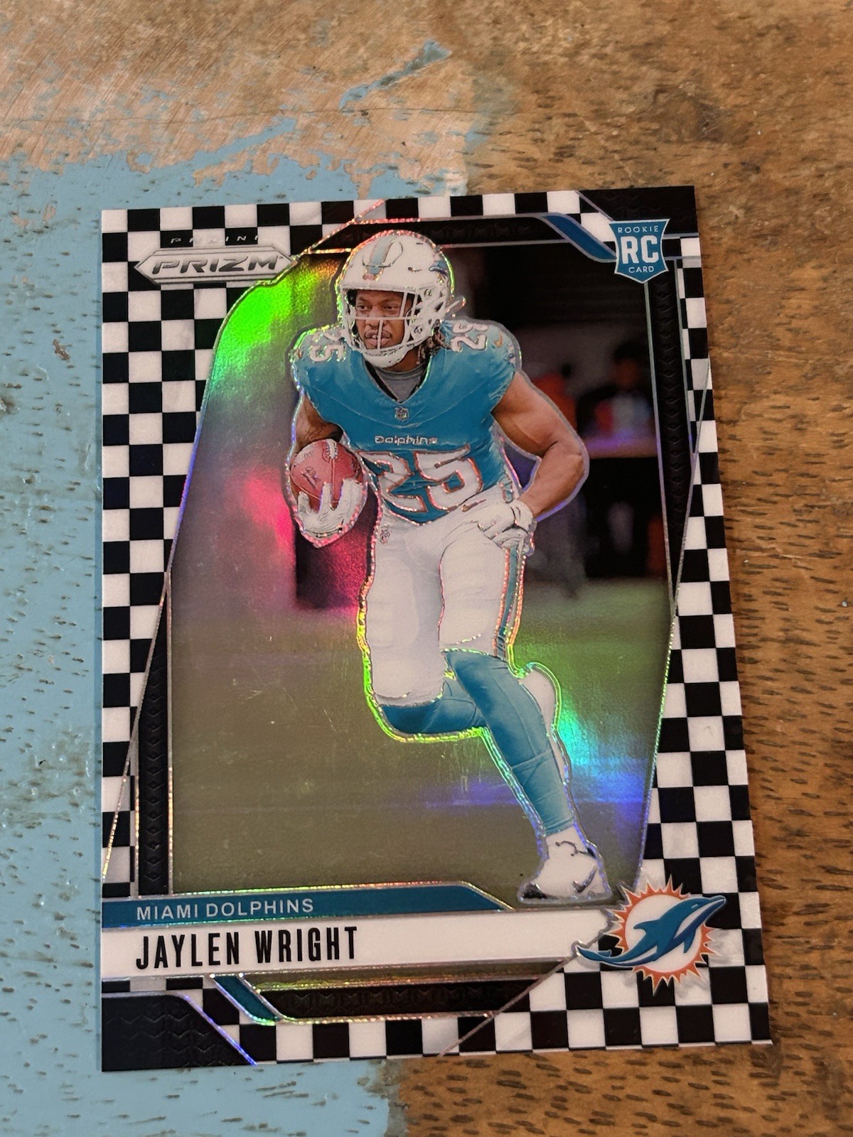 2024 Panini Prizm - Rookies Jaylen Wright #348 Black & White Checker Prizm (RC)