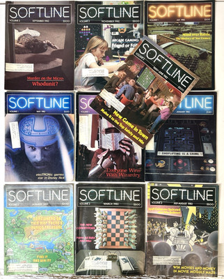 Lot of 10 Softline Magazines 1982 1983 Rare Collector Apple II Computer Free Shp