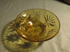 Vintage Anchor Hocking Amber Glass Footed Star of David Candy Dish