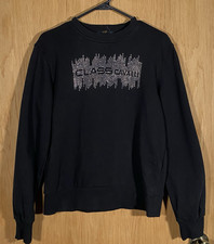 Cavalli Class Embellished Logo Crewneck Sweatshirt Spell Out Sparkly Women's Lg