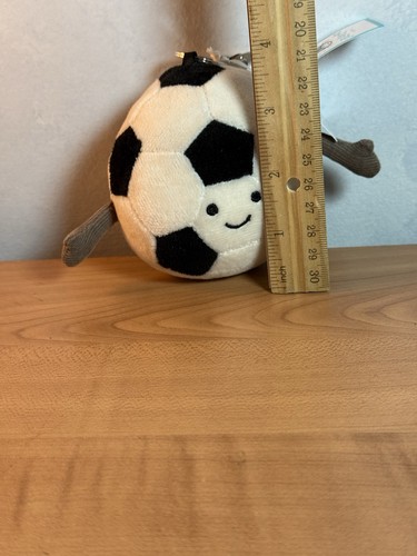 AUTHENTIC Jellycat AMUSEABLES SPORTS SOCCER BAG CHARM New BNWT Plush Keychain - Picture 8 of 8