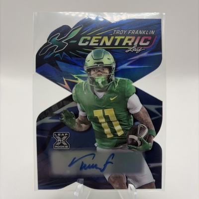 #ad Leaf 2024 Eclectic X Centric Troy Franklin RC Auto Blue Prismatic 8 #XC TF1 $14.00