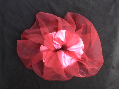 BIG TWO-LAYER TRANSPARENT RED SCRUNCHIE - CUTE!