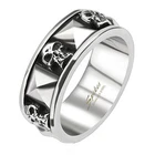 Men's Teenage Ring Steel Skull Skull Biker Gothic Pyramid New 8024