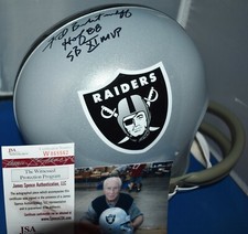 FRED BILETNIKOFF SIGNED 2 BAR F/S REPLICA HELMET OAKLAND RAIDERS HOF SB MVP JSA