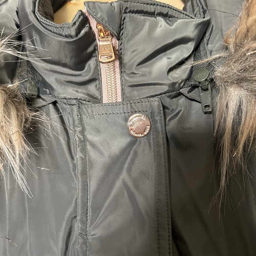 $165 MICHAEL KORS GIRLS ARMY GREEN SKI JACKET WITH PINK FAUX FUR TRIM SIZE 14 - Picture 4 of 8