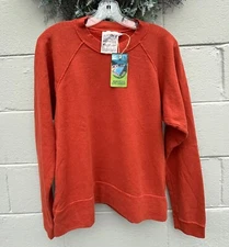Jungmaven Sierra Crewneck Hemp Blend Raglan Sweatshirt Rooibos Tea Medium NWT