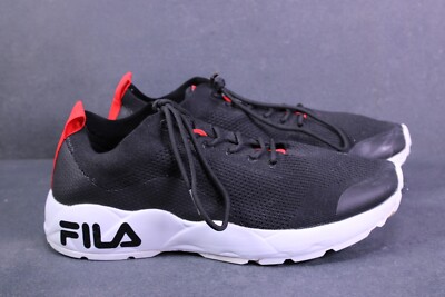 Fila Sneaker Herren Sportschuhe Gr. 44 schwarz rot Stretch Jacquard-Knit CH1-385