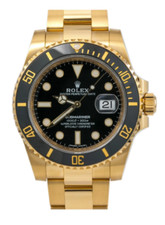 Rolex Rolex Submariner Date 116618LN 40mm Yellow Gold Black Dial Watch