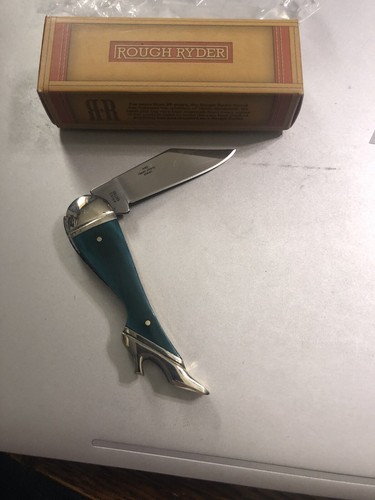 Rough Rider Turquoise Smooth Bone Handles Small Leg Knife RR1269 - Picture 7 of 8