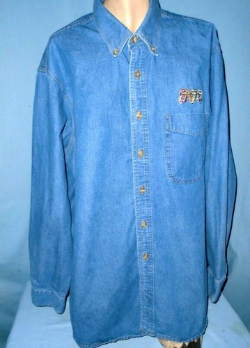 Blue DENIM SHIRT LS. Button Down Collar 