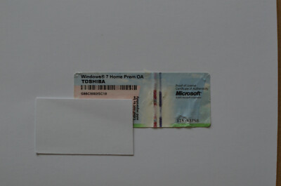 Windows 7 Home Premium OA Produktkey Toshiba Lizenz Lizenzschlüssel Key