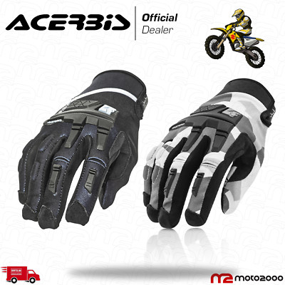 MOTORRADHANDSCHUHE CROSS FINGERSCHUTZ EINSÄTZE SCHWARZ GRAU ACERBIS X-ENDURO ZUGELASSEN