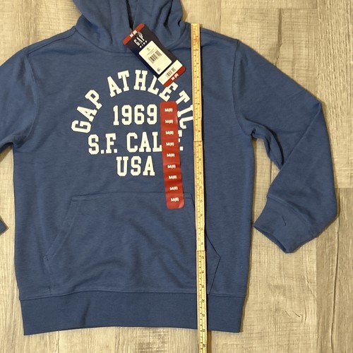 NWT Gap Unisex Kids Size M (8) Blue 1969 San Francisco Logo Hooded Sweatshirt - Picture 18 of 24