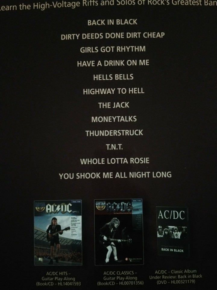 AC/DC GUITAR TAB / TABLATURE / ***BRAND NEW*** / SIGNATURE LICKS ...