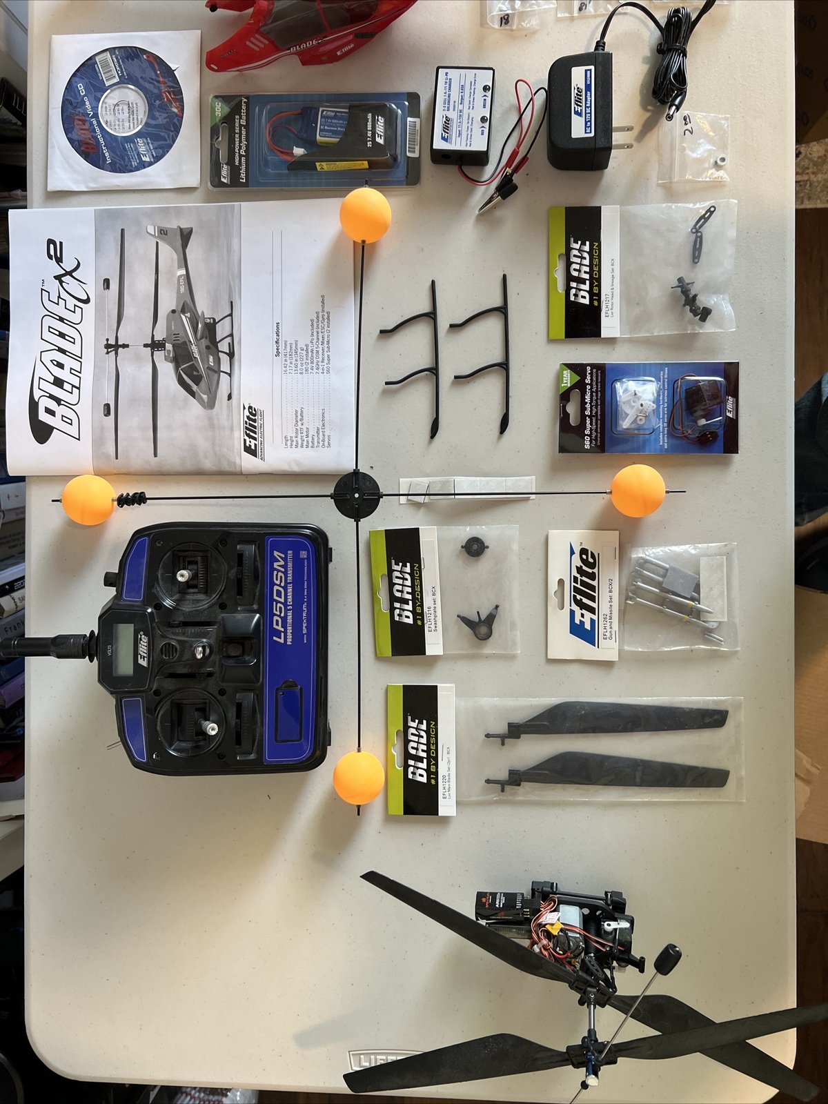 EFlite Blade CX2 RC Helicopter Parts Only, New Battery eBay