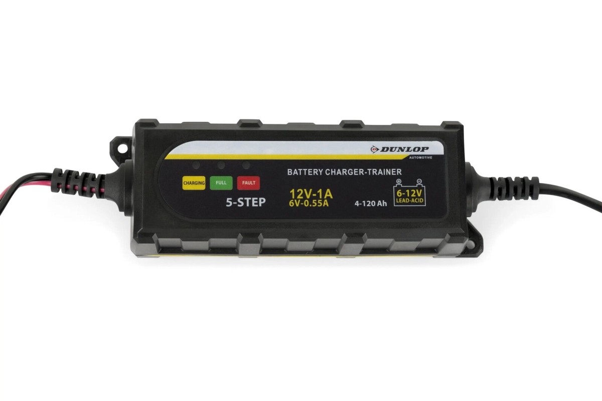 Dunlop Automotive Battery charger trainer - 6/12 V - Intelligent - 6 phases - indicators - IP65