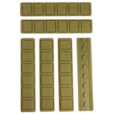 6 PCS Keymod Rail Cover Textured Anti Slip Soft Silicon Rail Panels - 6.25" Tan