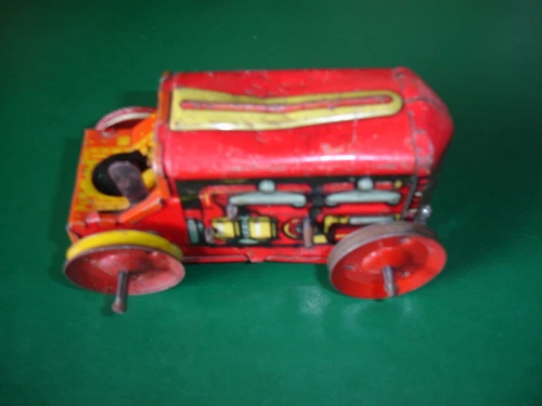 Vtg Rare Marx Toy Wind Up Lithograph Tin Tractor for parts or repair