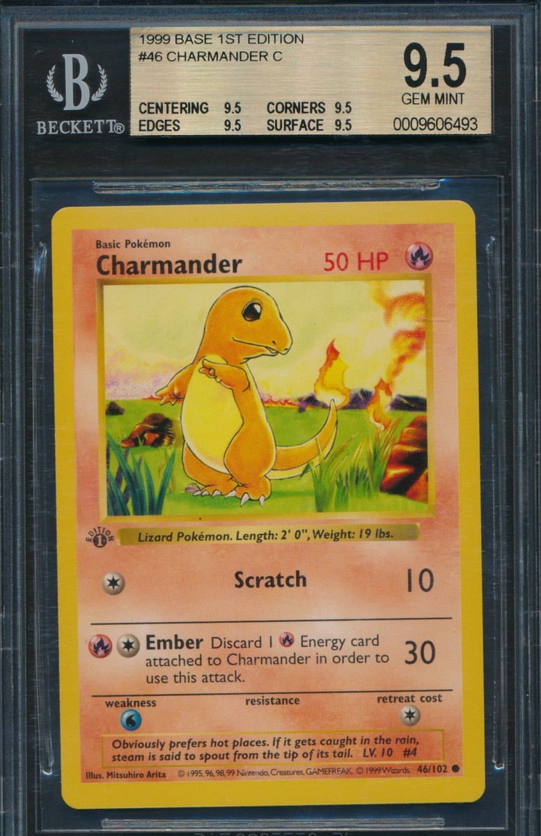 Pokemon Base 1st Charmander #46 BGS 9.5 Graded Magic MTG (6493) | eBay