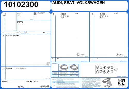 Cylinder Head Gasket Set VOLKSWAGEN VENTO 1.6 100 AFT (10/1994-12/1997) - Picture 2 of 2