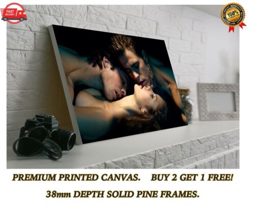 The Vampire Diaries Damon Stefan Elena Large CANVAS Art Print Gift A0 A1 A2 A3 - 第 1/6 張圖片