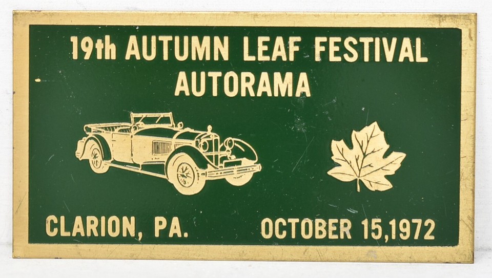 1972 Autumn Leaf Festival Autorama Antique Car Show Club Clarion