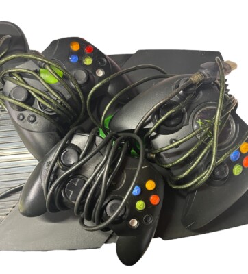 Microsoft - 付属品付き　Microsoft　XBOX　黒　本体　初代　初期型　マイクロソフト XBOX Microsoft Original Xbox Console Gaming System Black