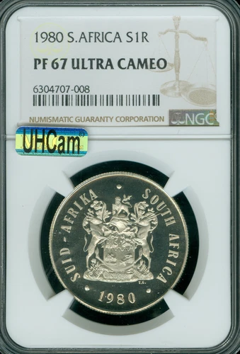 1980 SOUTH AFRICA SILVER 1 RAND NGC PF67 MAC UHCAM & SPOTLESS *
