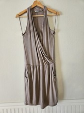 Athleta Small Tan Beige Faux Wrap Sleeveless Dress