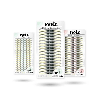 3D Premade Russian Lashes Noir Volume Fans Individual Mink Eyelash Extensions