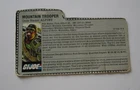 1985 Alpine Mountain Trooper G.I. JOE COBRA File Card Vintage Original