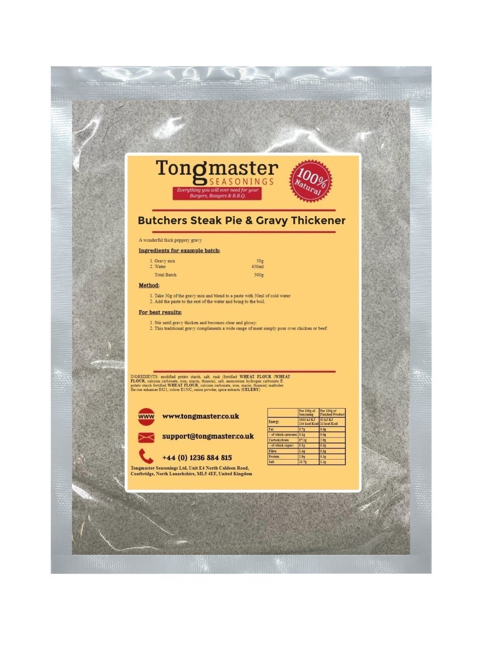 Butchers Steak Pie Seasoning & Gravy Thickener - 200g