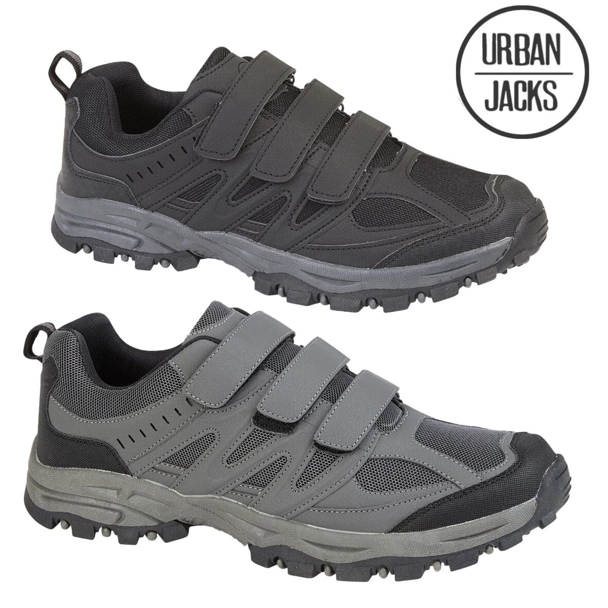 Mens Hiking Boots Walking Hiker Trail Trekking Trainers Touch Strap Shoes Sizes