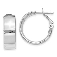 14k White Gold 6.75mm Hoop Earrings 3.1g L-19.5mm, W-19.5mm for Mom