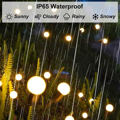 Solar Outdoor Lights, 6 Pack Solar Garden Lights, Firefly Lights Solar Outdoor